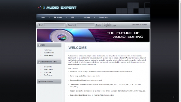 سایتێك بۆ دەستكاریكردنی فایلی دەنگی